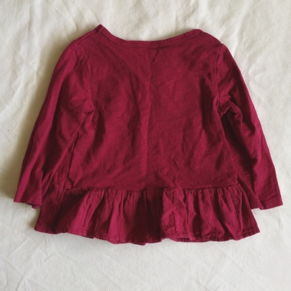 carter's magenta peplum long sleeve top 18 months baby girl - Picture 5 of 5
